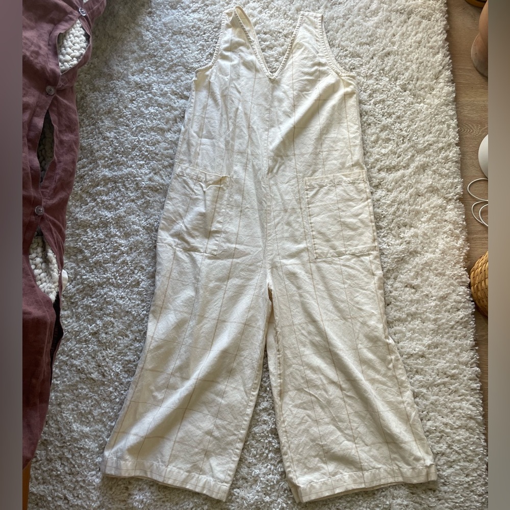 madewell x laude the label pocket jumpsuit in windowpane